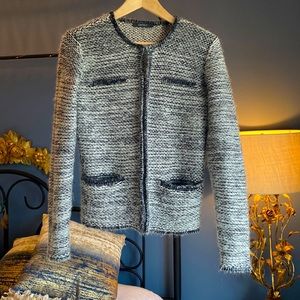 Esprit Very Soft Wool Blend Black and Grey Cardigan